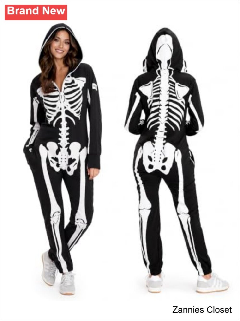 👻 Tipsy Elves Skeleton Halloween Jumpsuit Costume for Women